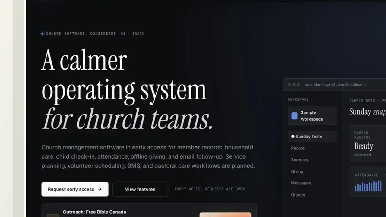 Church Grid project screenshot