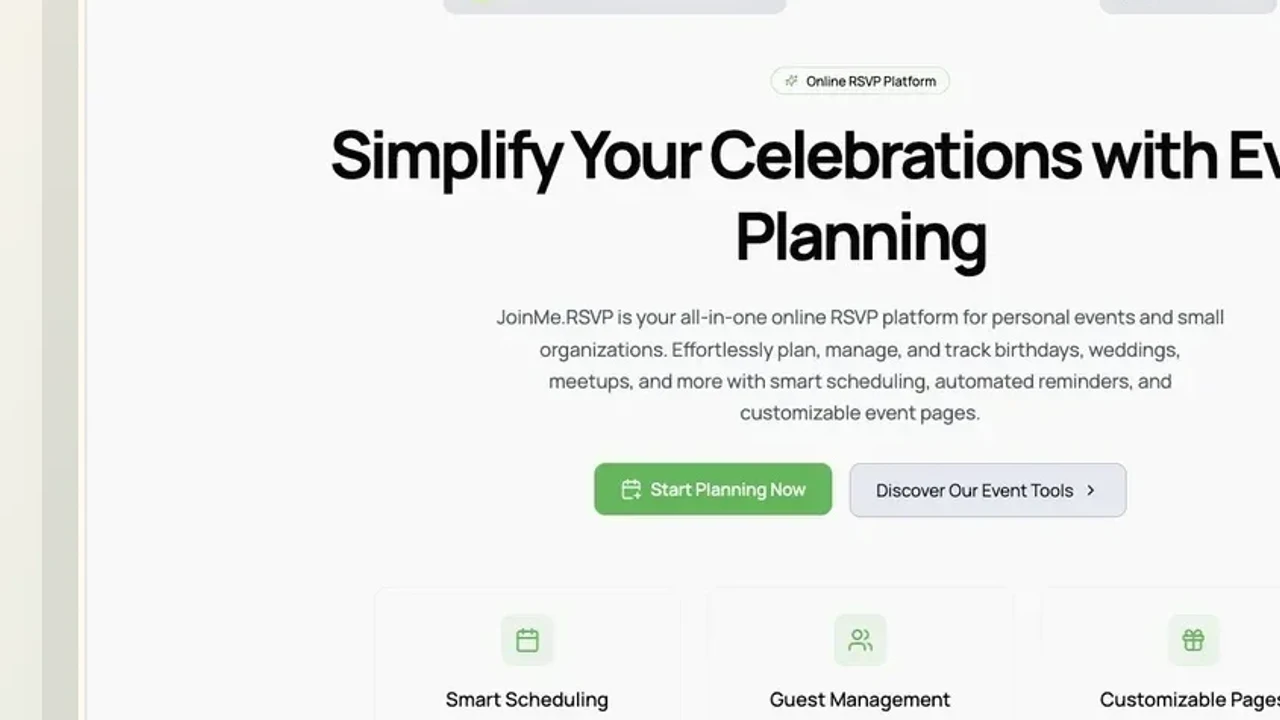 JoinMe RSVP project screenshot